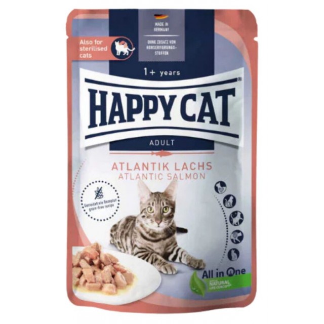 Happy Cat Somonlu Tahılsız Kedi Yaş Maması 85gr