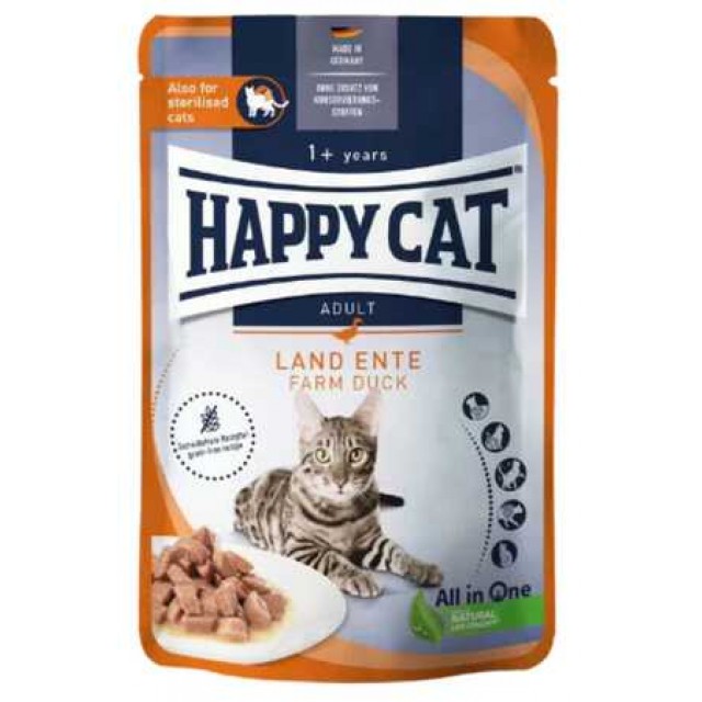 Happy Cat Ördekli Tahılsız Yetişkin Kedi Yaş Maması 85gr