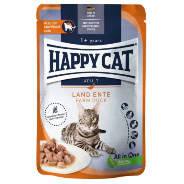 Happy Cat Ördekli Tahılsız Yetişkin Kedi Yaş Maması 85gr