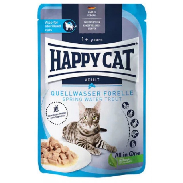 Happy Cat Alabalıklı Tahılsız Yetişkin Kedi Yaş Maması 85gr