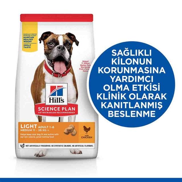 Hills Light Tavuklu Orta Irk Yetişkin Köpek Maması 14kg