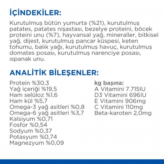 Hill's SCIENCE PLAN Hipoalerjenik Yumurta ve Böcek Proteinli Kedi Maması 1.5 Kg
