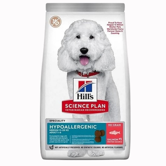 Hill's Science Plan Hipoalerjenik Somonlu Orta Irk Yetişkin Tahılsız Köpek Maması 12 kg