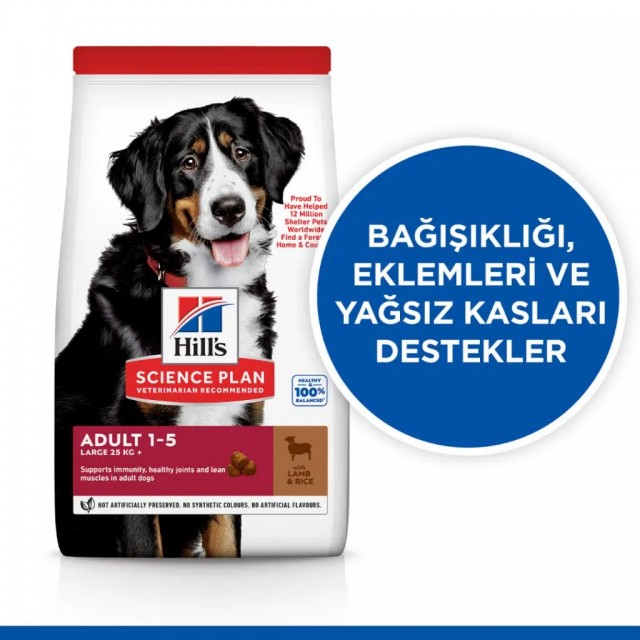 Hill's SCIENCE PLAN Kuzulu ve Pirinçli Büyük Irk Yetişkin Köpek Maması 14 Kg