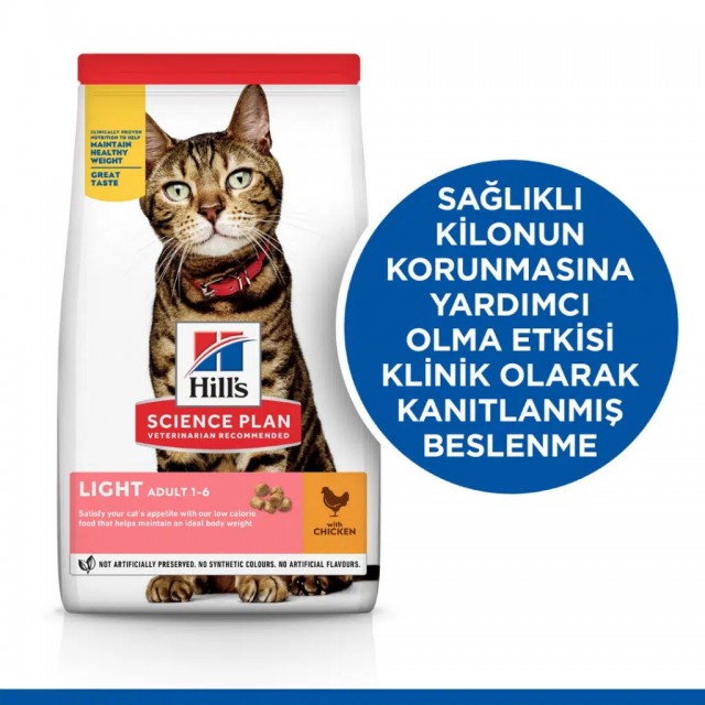 Hill's SCIENCE PLAN Light Tavuklu Yetişkin Kedi Maması 1.5 Kg