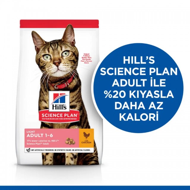 Hill's SCIENCE PLAN Light Tavuklu Yetişkin Kedi Maması 1.5 Kg