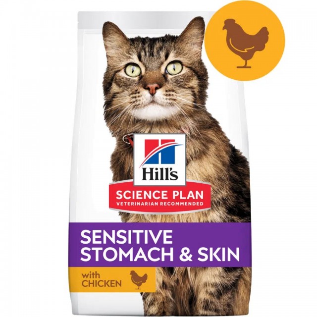 Hill's SCIENCE PLAN Mide ve Deri Hassasiyeti Tavuklu Yetişkin Kedi Maması 1.5 Kg