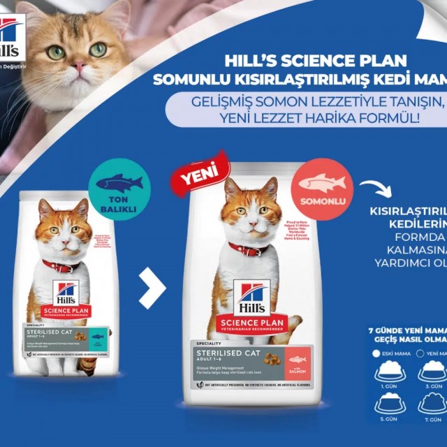 Hill's SCIENCE PLAN Sterilised Somonlu Kısırlaştırılmış Kedi Maması 3 Kg