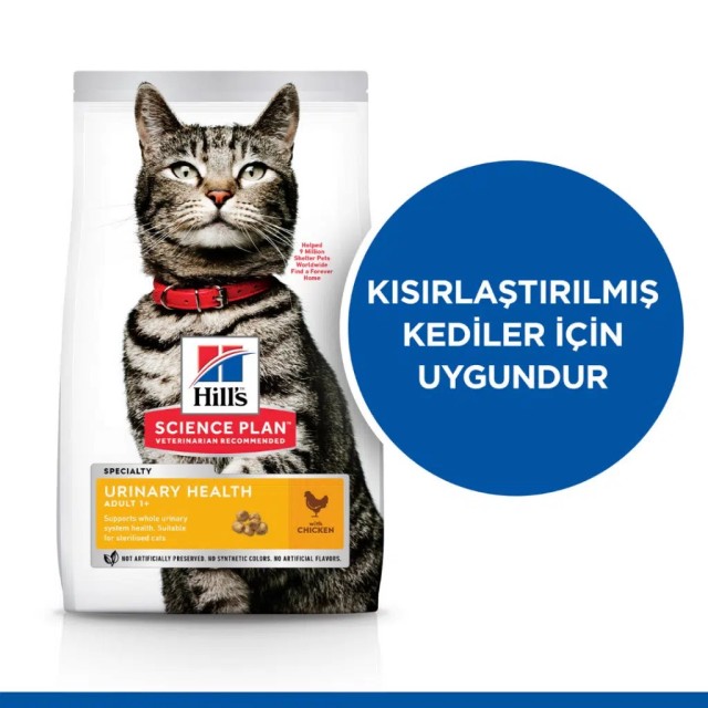 Hill's SCIENCE PLAN Üriner Sağlık Tavuklu +1 Yetişkin Kedi Maması 1.5 Kg