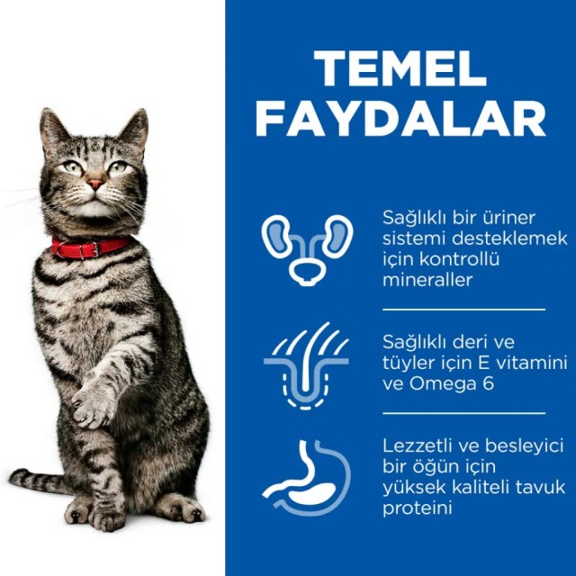Hill's SCIENCE PLAN Üriner Sağlık Tavuklu +1 Yetişkin Kedi Maması 1.5 Kg