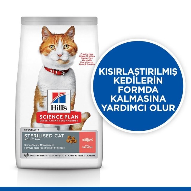 Hill's Somonlu Kısırlaştırılmış Kuru Kedi Maması 10 kg