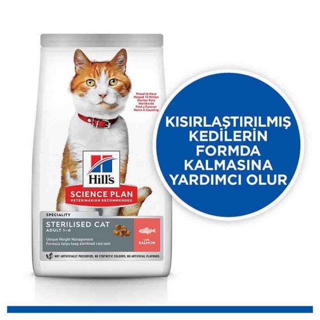 Hills Somonlu Kısırlaştırılmış Kedi Maması 8kg+2kg HEDİYE