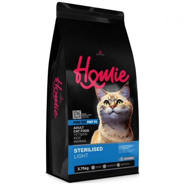 Homie Düşük Tahıllı Sterilised Light Tavuklu Kısırlaştırılmış Kedi Maması 3.75 Kg