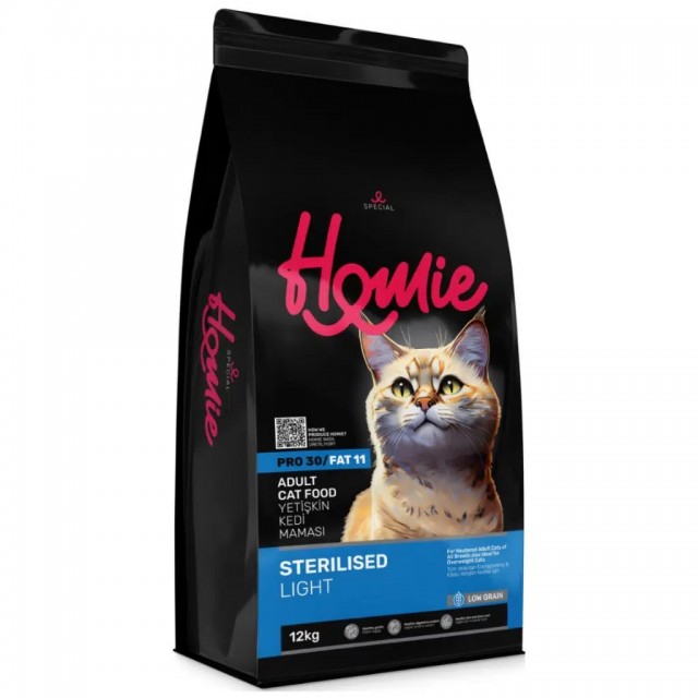 Homie Düşük Tahıllı Sterilised Light Tavuklu Kısırlaştırılmış Kedi Maması 12 Kg