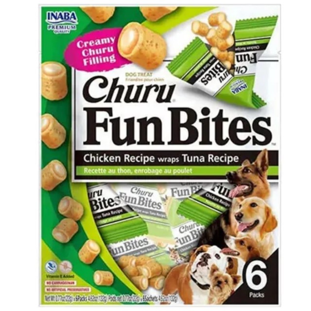 Inaba Churu Fun Bites Ton Balığı Sargılı Köpek Ödül Maması 22 gr 6'lı