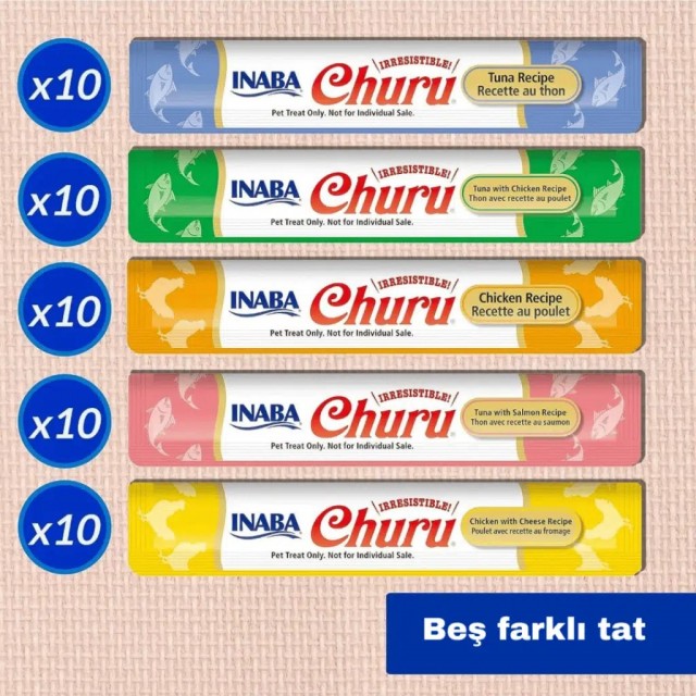 inaba Ciao Churu Cream Karışık Paket Krema Kedi Ödülü 50x14 Gr