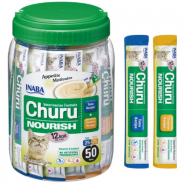 inaba Ciao Churu Cream Nourish Ton Balıklı ve Tavuklu Krema Kedi Ödülü 50x14 Gr