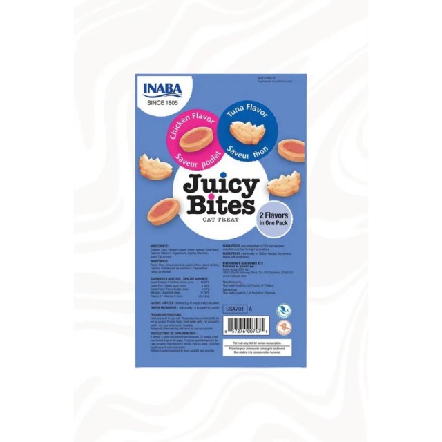 inaba Juicy Bites Tavuklu ve Ton Balıklı Kedi Ödülü 3x11.3 Gr