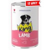 King Sos İçerisinde Et Parçacıklı Kuzu Etli Yavru Köpek Konservesi 12x400gr 12li