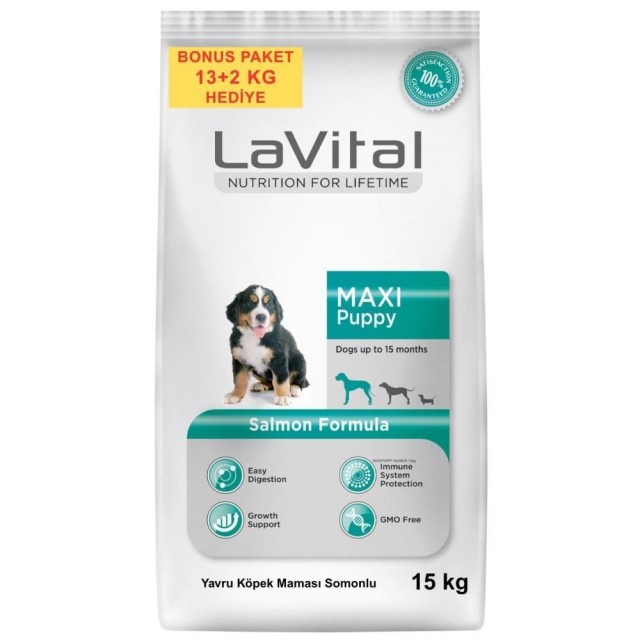 LaVital Büyük Irk Somonlu Yavru Köpek Maması 13+2 kg
