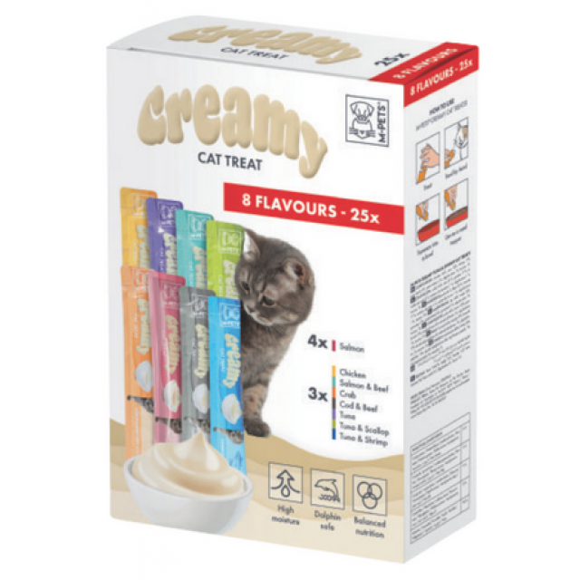Creamy 8 Lezzetli Karışık Kedi Ödülü 25x15gr
