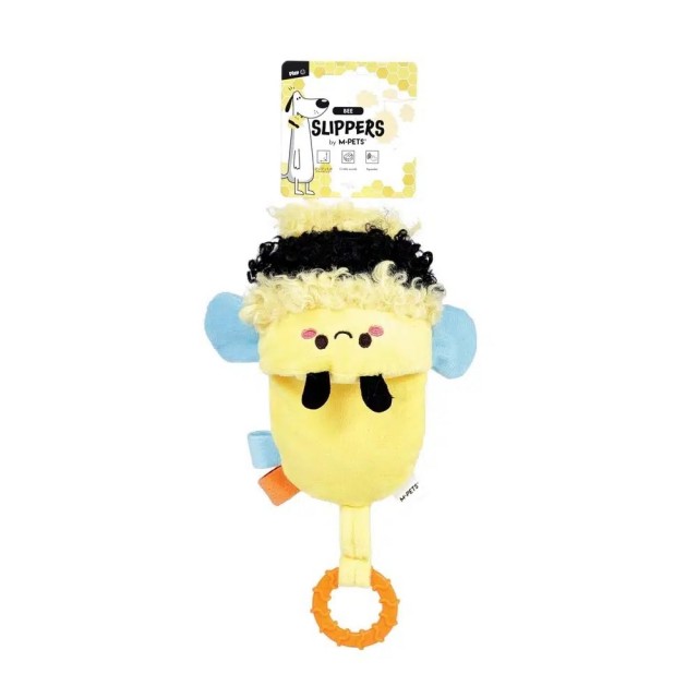 M-pets Bee Slipper Peluş Terlik Köpek Oyuncağı Sarı 10672699