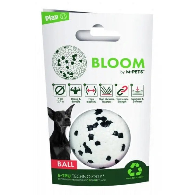 M-Pets Bloom Dayanıklı Top Siyah Beyaz Köpek Oyuncağı 10643499