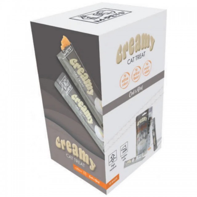 M-PETS Creamy Morina Balıklı ve Sığır Etli Krema Kedi Ödülü 4x15 Gr