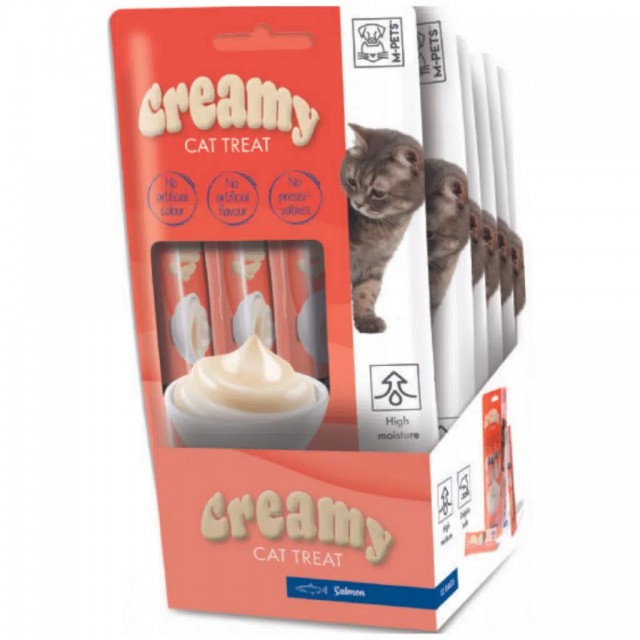 M-PETS Creamy Somon Balıklı Krema Kedi Ödülü 4x15 Gr