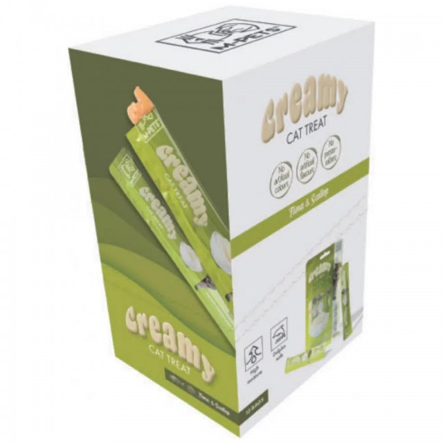 M-PETS Creamy Ton Balıklı ve Deniz Taraklı Krema Kedi Ödülü 4x15 Gr