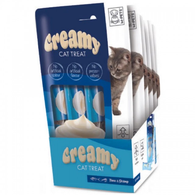 M-PETS Creamy Ton Balıklı ve Karidesli Krema Kedi Ödülü 4x15 Gr