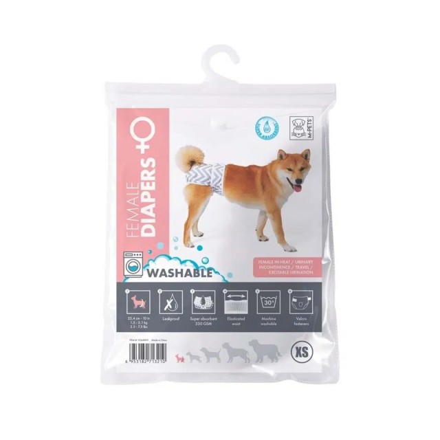 M-Pets Dişi Köpekler İçin Yıkanabilir Külot Bez 25,4cm XS