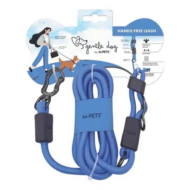 M-Pets Gentle Dog Fonksiyonel Gezdirme Tasması Mavi 120-230cm