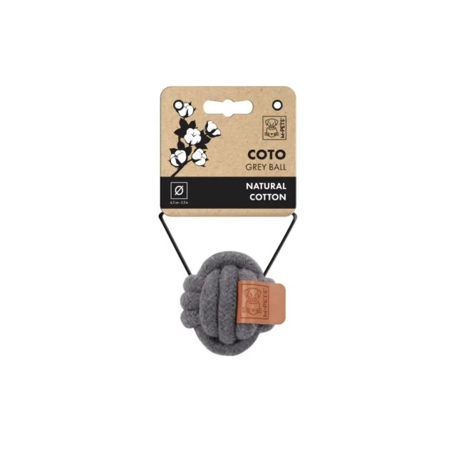 M-Pets Örgü Top Köpek Oyuncağı 6,5cm Gri