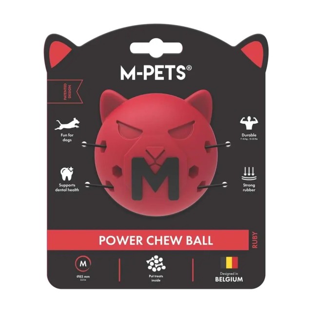 M-PETS Power Chew Ball Sert Kauçuk Köpek Oyuncağı M