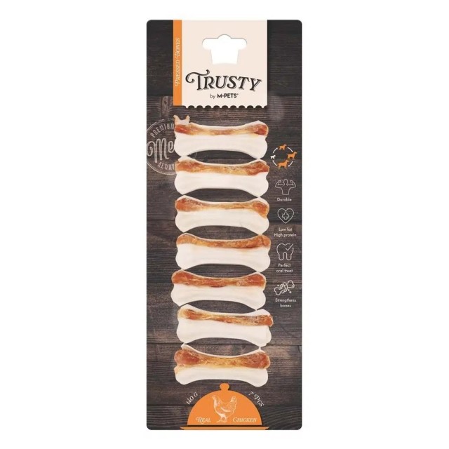 M-Pets Trusty Chicken Press Köpek Kemiği 7cm 140gr 7li