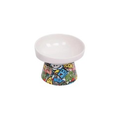 M-Pets Urban Style Kediler İçin Seramik Mama ve Su Kabı 10,5x10,6x8cm (150ml)