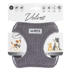 M-pets Velvet Köpek Göğüs Tasması Gri S