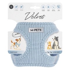 M-pets Velvet Köpek Göğüs Tasması Mavi S