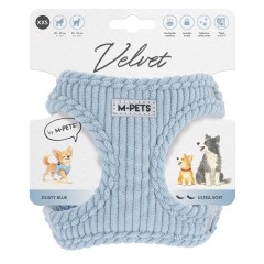 M-pets Velvet Köpek Göğüs Tasması Mavi XXS