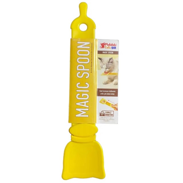 Magic Spoon Kedi ve Köpek Sıvı Ödül Maması Kolay Yedirme Kaşığı Sarı