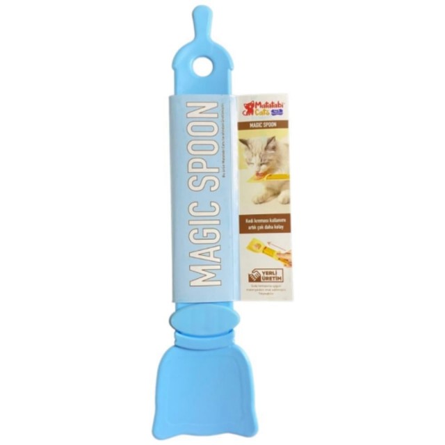 Magic Spoon Kedi ve Köpekler için Sıvı Ödül Maması Kolay Yedirme Kaşığı Mavi