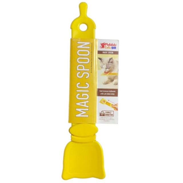 Magic Spoon Kedi ve Köpekler için Sıvı Ödül Maması Kolay Yedirme Kaşığı Sarı