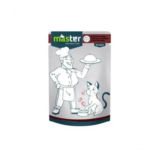 Master Pouch Jöle İçinde Dana Etli Yetişkin Kedi Konservesi 80gr