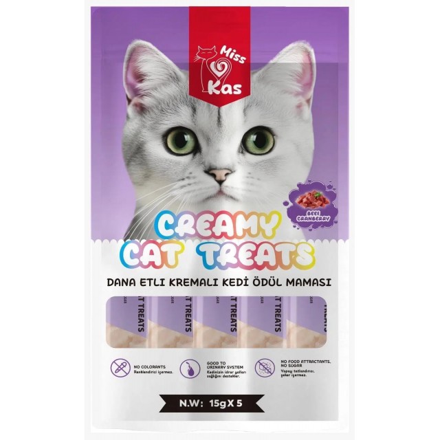 Miss Kas Dana Etli Kremalı Kedi Ödül Maması 15g x 5 li