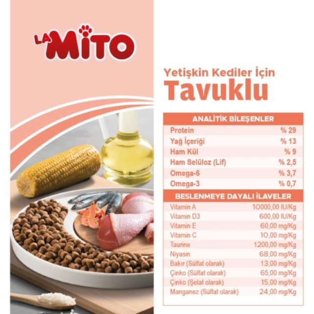 Mito Tavuklu Yetişkin Kuru Kedi Maması 15+1 kg