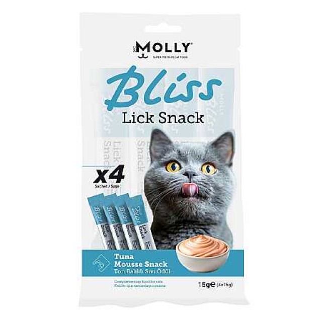 Molly Bliss Ton Balıklı Krema Kedi Ödül Maması 4x15gr
