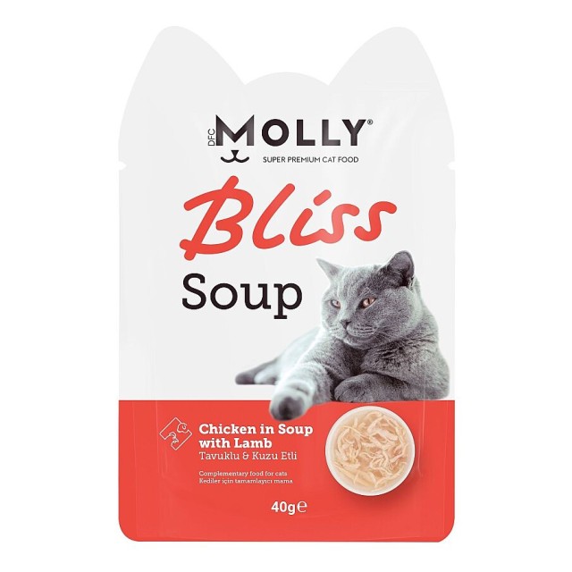 Molly Bliss Tavuklu ve Kuzu Etli Kedi Çorbası 40gr