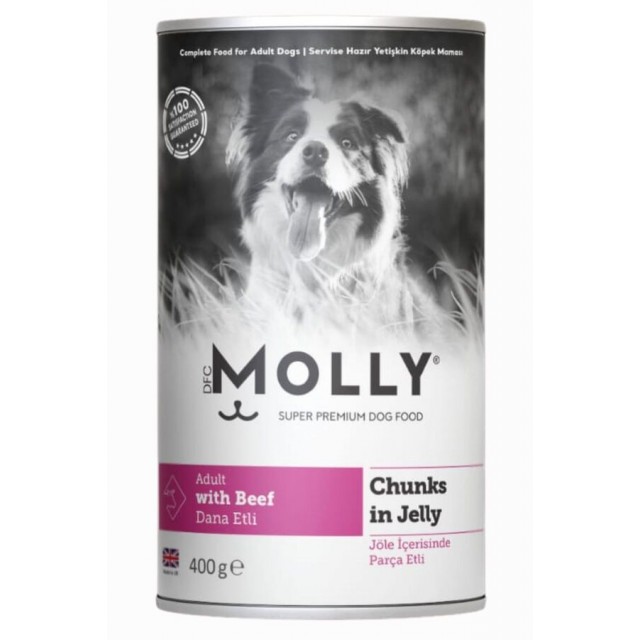 Molly Jöle İçinde Parça Dana Etli Yetişkin Köpek Konservesi 400gr