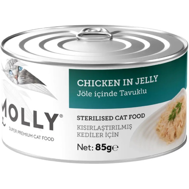 Molly Jöle İçinde Tavuklu Kısırlaştırılmış Kedi Konservesi 85 Gr 12 Adet